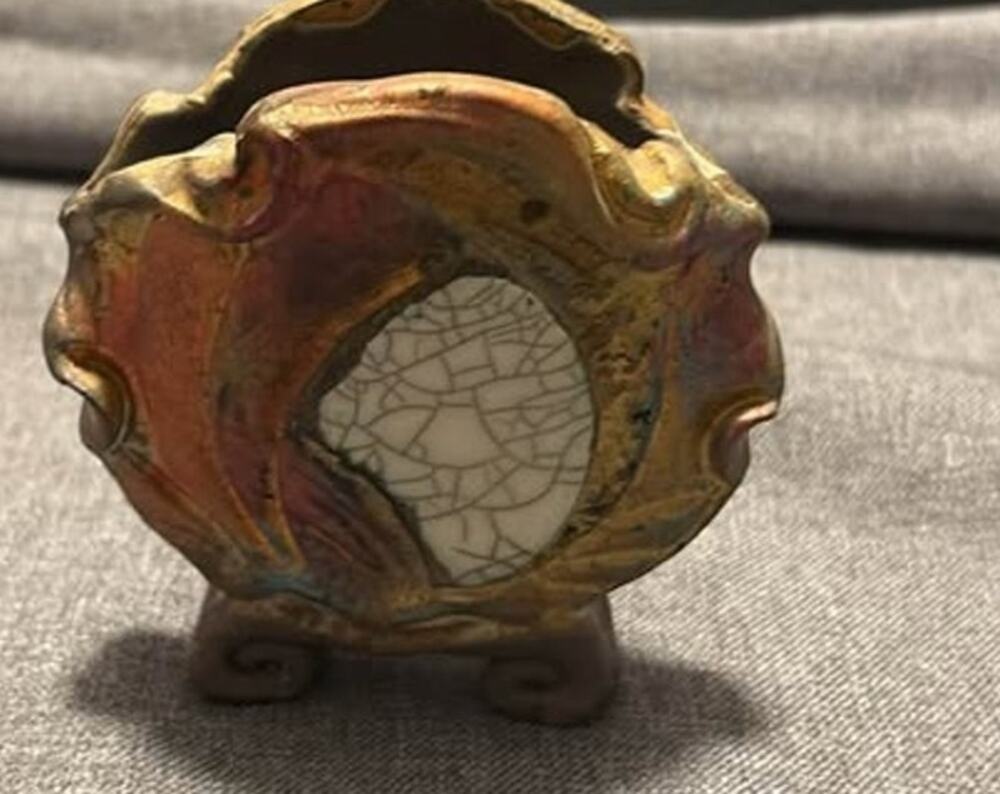 Small Iridescent Ceramic Bud Vase